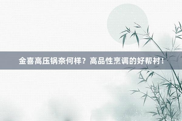 金喜高压锅奈何样？高品性烹调的好帮衬！