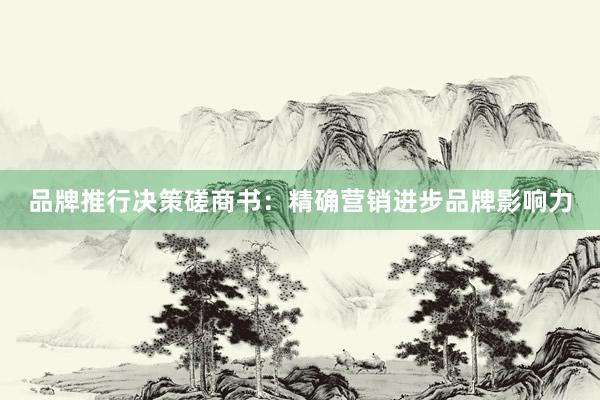 品牌推行决策磋商书：精确营销进步品牌影响力