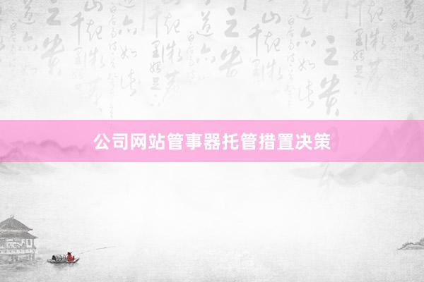 公司网站管事器托管措置决策